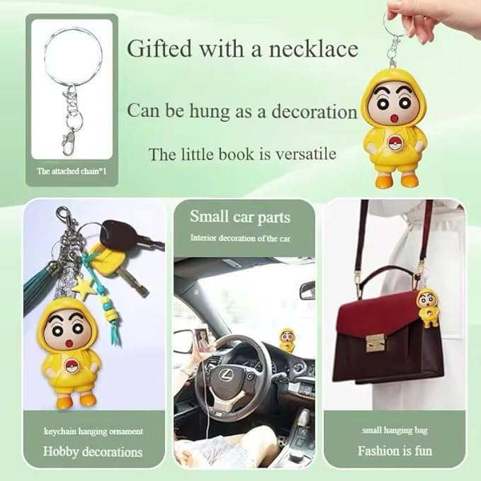 Shinchan Face Changing Keychain with 3 Expressions(Yellow)