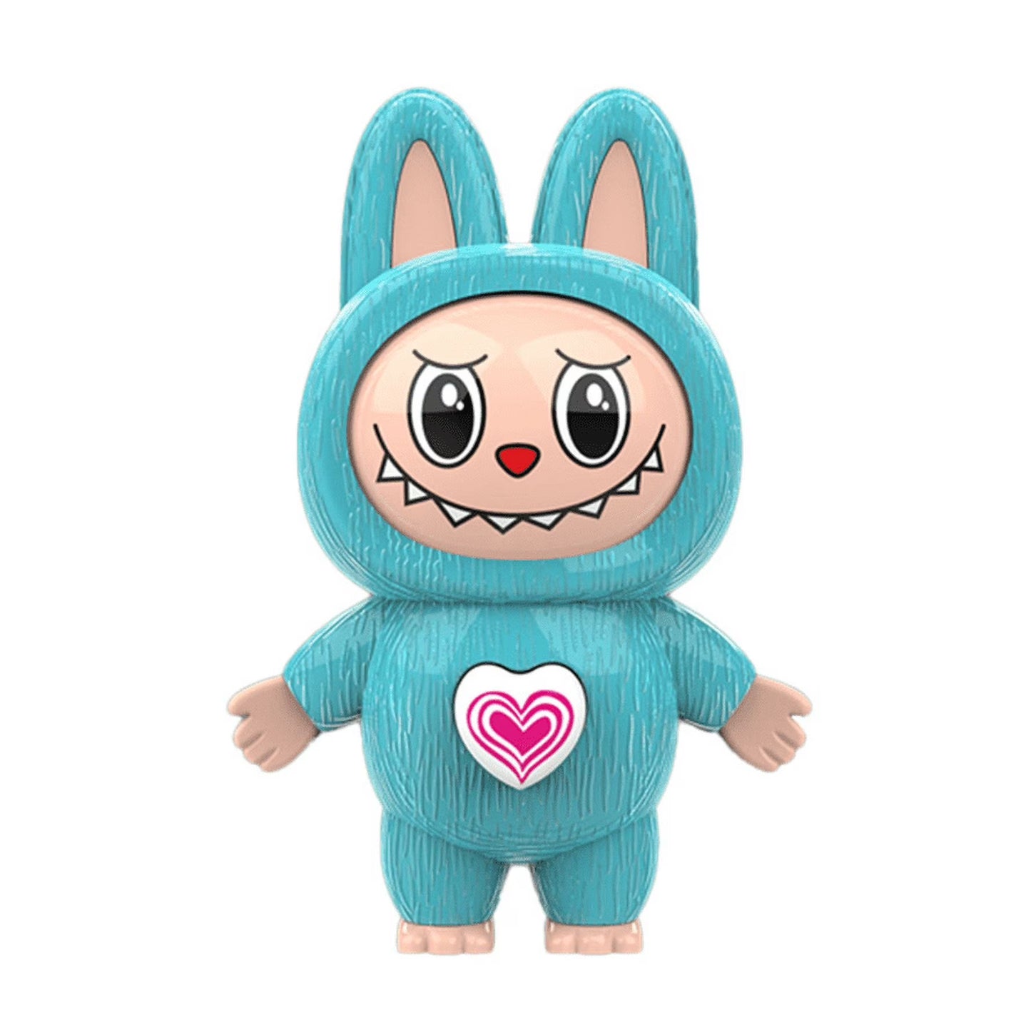 Labubu Face Changing Keychain with 3 Expressions(Blue)