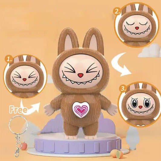 Labubu Face Changing Keychain (Brown)