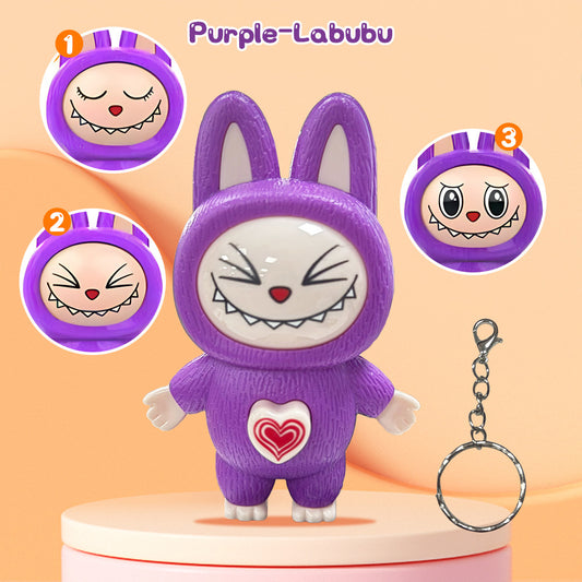 Labubu Face Changing Keychain (Purple)